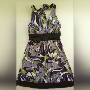 Vintage Floral Halter Dress